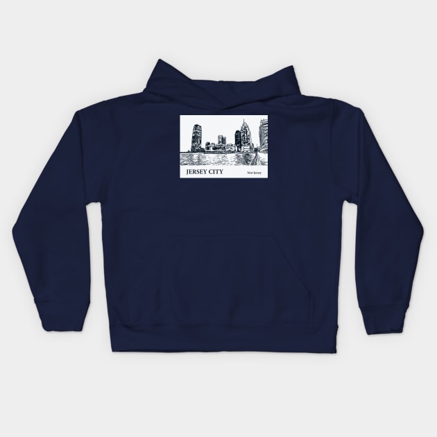 Jersey City - New Jersey Kids Hoodie by Lakeric